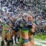 The Seattle Mist celebrate winning the Legends Cups at the accesso ShoWare Center. COURTESY PHOTO, Legends Football League