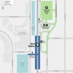 A graphic of where the new Sounder parking garage would be built and access to the garage. COURTESY GRAPHIC, Sound Transit