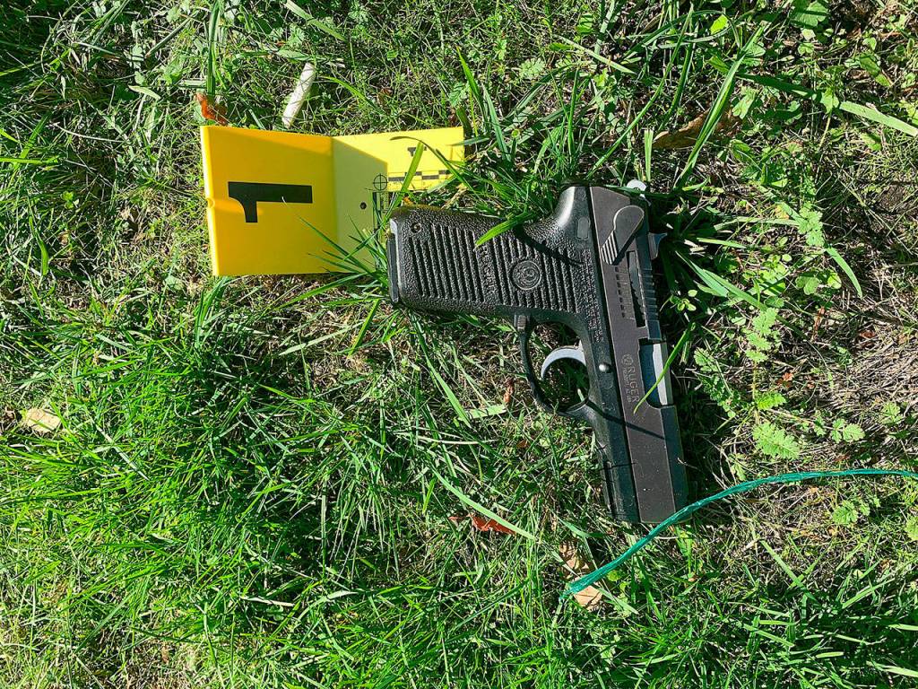 The handgun that the suspect retrieved from his waist band when deputies were attempting to arrest him. COURTESY PHOTO, KCSO