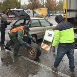 A man drops off tires at the city of Kents Recycling Event on Oct. 19 at Hogan Park. COURTESY PHOTO, City of Kent