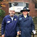 Robert Bob Clark, commander, the American Legion Department of Washington and selected grand marshal for the 54th Auburn Veterans Day Parade, left, meets with Chriss Moen, Legionnaire member and 2nd vice commander, the American Legion, Post 15, Kent. The American Legion is celebrating its centennial anniversary in 2019, the theme for this years parade. COURTESY PHOTO, Chriss Moen