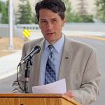 Kent City Councilmember Dennis Higgins speaks during the opening of the 72nd Avenue South extension between South 196th Street and South 200th Street in 2017. FILE PHOTO/Mark Klaas