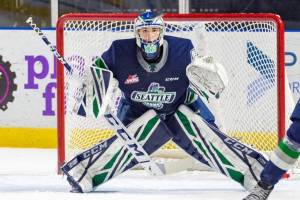 Seattle goalie Roddy Ross. COURTESY PHOTO, Brian Liesse, T-Birds