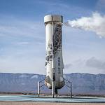Kent-based Blue Origins New Shepard booster on the pad in West Texas after its sixth flight. COURTESY PHOTO, Blue Origin