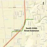 The recently completed section of South 224th Street, that includes a new bridge over Highway 167. COURTESY GRAPHIC, City of Kent