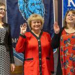 New Kent School Board members Leah Bowen, Leslie Hamada and Michele Greenwood Bettinger take the oath of office Dec. 11. COURTESY PHOTO, Kent School District