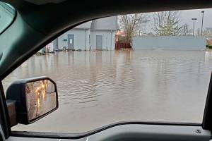 Flooding in downtown Kent. REPORTER PHOTO