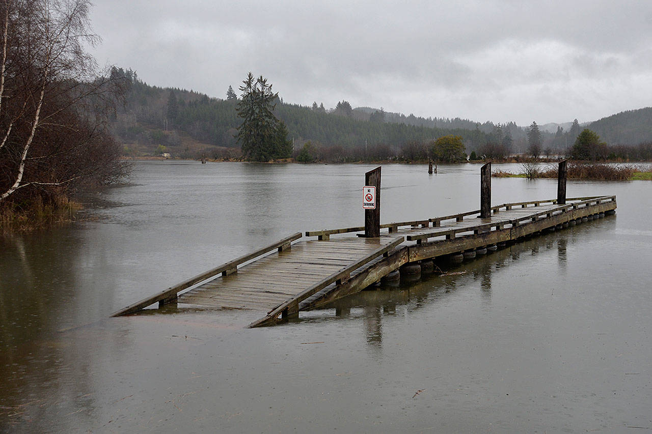 High tides, as seen in this file photo of Raymonds Willapa Landing Park in Pacific County, could become the norm in the future due to sea level rise. Sound Publishing file photo