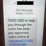 Beware of such text messages wanting your business. COURTESY, State AG office