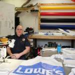 The sewing room at South King Fires Station 65 is where firefighter Jim Wilson creates equipment, engine covers, protective gowns and more for the department. Olivia Sullivan/staff photo