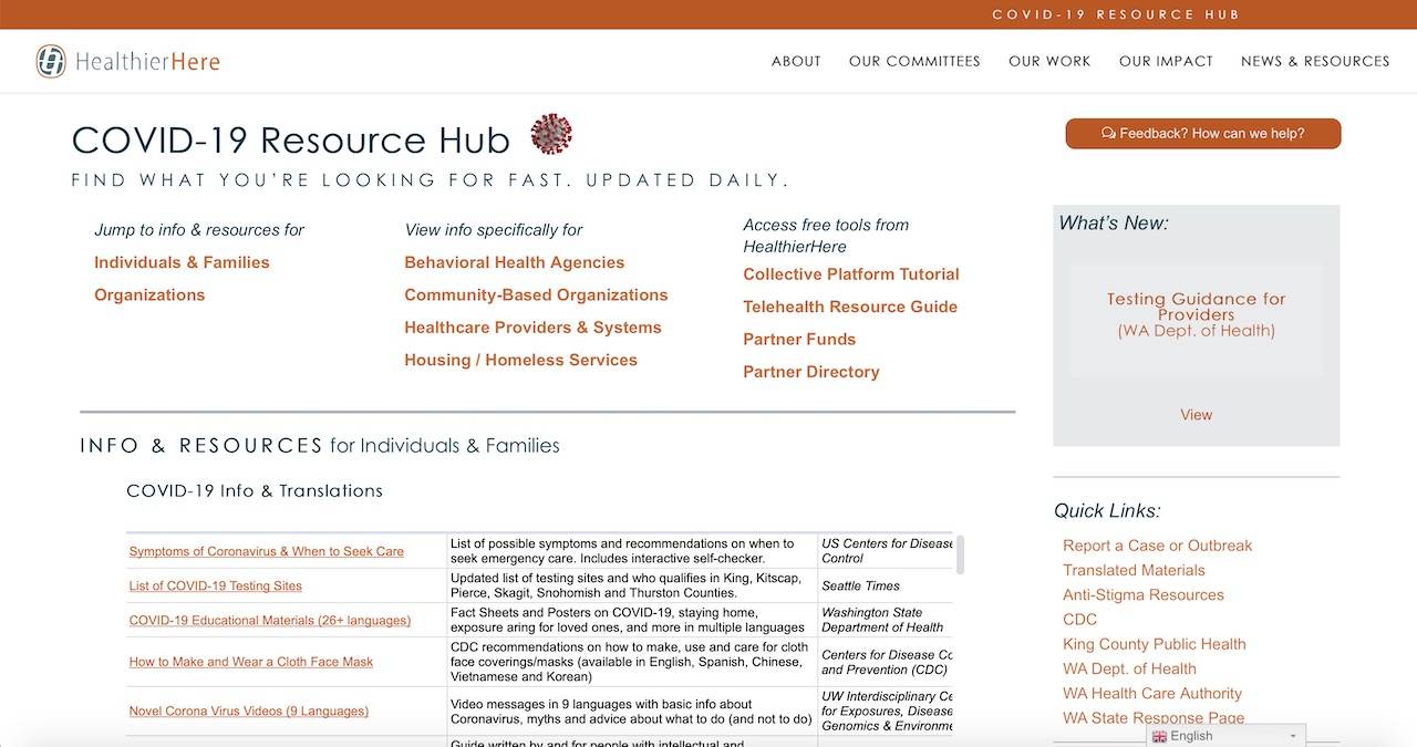 Screenshot of the websites homepage.