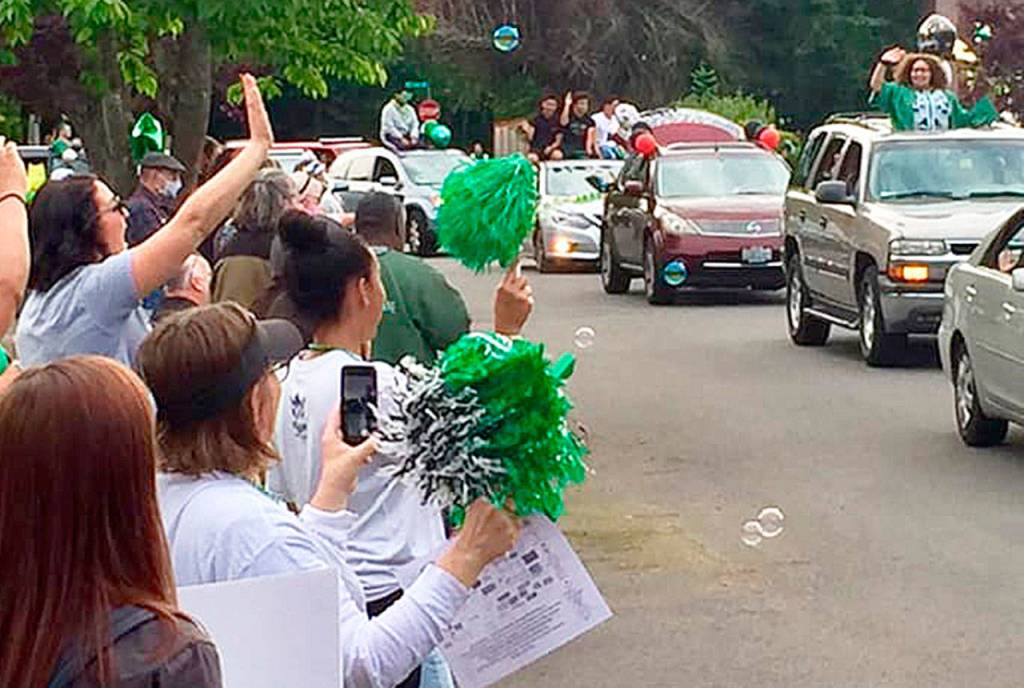 People line the streets to honor the 2020 graduates. COURTESY PHOTO, Nellie and Mitch Escandon