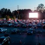 Vehicles park for a recent drive-in move at the accesso ShoWare Center rear parking lot. COURTESY PHOTO, ShoWare Center