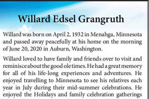 Willard Edsel Grangruth | Obituary