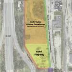 City of Kent leaders hope to find a developer to help bring light manufacturing to the northern portion of the city-owned Naden property. A hotel is proposed for the southern end. COURTESY GRAPHIC, City of Kent