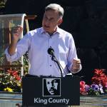 King County Executive Dow Constantine talks about his 2020 Strategic Climate Action Plan on Aug. 27 at the Paradise Parking Plots Community Garden in Kent. STEVE HUNTER, Kent Reporter