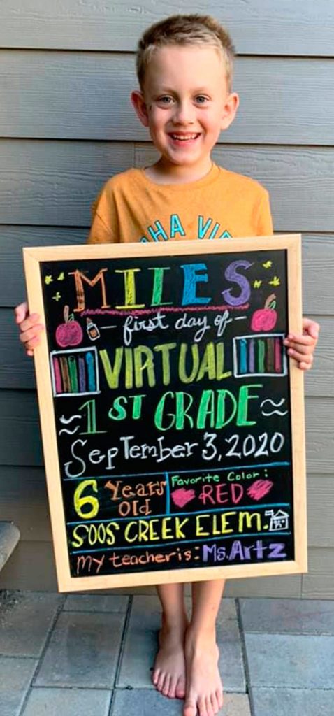 Parents and students sent in photos to the Kent School District Twitter account marking the first day of school on Thursday, Sept. 3 in the Kent School District. COURTESY PHOTO, Kent School District