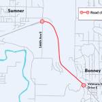 A map of the closure along State Route 410 between Sumner and Bonney Lake. COURTESY GRAPHIC, WSDOT