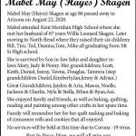 Mabel May (Hayes) Skagen | Obituary