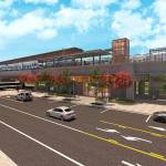 A rendering of the Kent Des Moines light rail station scheduled to open in 2024. The station will be elevated near a new South 236th Street between 30th Avenue South and Pacific Highway South. COURTESY GRAPHIC, Sound Transit