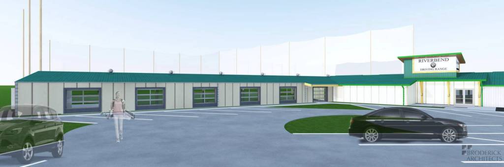 A rendering of the outside of the renovated Riverbend Driving Range. COURTESY GRAPHIC, City of Kent