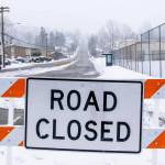Crews closed the James Street hill briefly during the Feb. 12-14 snowstorm. COURTESY PHOTO, City of Kent