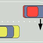 In a zipper merge, cars continue in their lanes and then take turns at the point where the lanes meet. (Koenb via Wikimedia Commons)