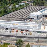 Construction in 2020 at the new Operations and Maintenance Facility for light rail vehicles in Bellevue. COURTESY PHOTO, Sound Transit