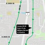 The closure and detour route for Kent Des Moines Road from 10 p.m. to 5 a.m. March 21-23. COURTESY GRAPHIC, Sound Transit