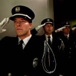 Everett firefighters salute at a Gary Parks memorial ceremony at Everett Community College in 2012. (Michael OLeary / Herald file)