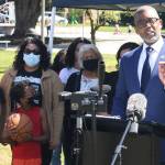 Attorney Craig Sims talks about the fatal shooting of Giovonn Joseph-McDade at a press conference April 15 in Kent. STEVE HUNTER, Kent Reporter