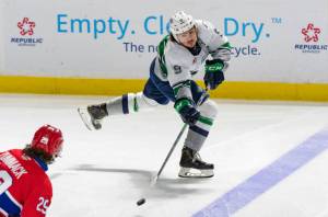 Keltie Jeri-Leon played his final game May 9 with the Seattle Thunderbirds as they wrapped up the 2020-2021 shortened season. COURTESY PHOTO, Brian Liesse, Thunderbirds