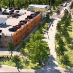 A rendering of the light rail parking garage to be built at South 272nd Street near I-5 in Kent. COURTESY IMAGE, Sound Transit