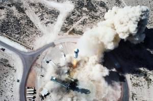 A New Shepard rocket launch by Kent-based Blue Origin in West Texas. COURTESY PHOTO, Blue Origin