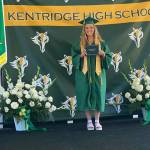Jessie Davis on stage to receive her diploma during the Kentridge High graduation ceremony. COURTESY PHOTO, Kentridge Facebook page