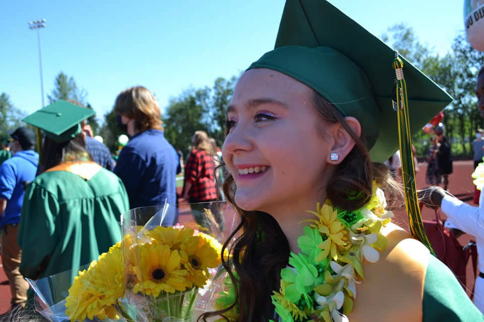 Kentridge High graduate Riyanna Crenshaw at the June 19 ceremony at the school. COURTESY PHOTO, Kentridge Facebook page