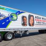 The Washington State Patrol and Kent Police unveiled one of the semi trailers June 18 in Kent featuring missing Kent girl Asia Wilbon. Shes been missing since Feb. 13, 2020. COURTESY PHOTO, Washington State Patrol