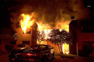 A fire destroyed a Federal Way apartment building in the early morning hours of June 20. Photo courtesy of South Sound News