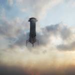 Kent-based Blue Origins New Shepards booster landing on July 20 in West Texas. COURTESY PHOTO, Blue Origin