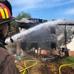 Puget Sound Fire battles a house fire Aug. 18 in the 600 block of Prospect Avenue in Kent. COURTESY PHOTO, Puget Sound Fire