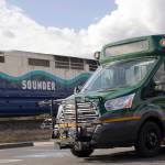 A Ride Pingo to Transit vehicle is tested Aug. 31 in Kent. COURTESY PHOTO, King County Metro