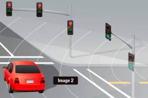 The first image records the vehicle license plate behind the violation point while the light is red. The second image records the vehicle proceeding through the intersection while the light is red. COURTESY GRAPHIC, Kent Police Department