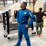 Michael Strahan prepares for a flight into space on Blue Origins New Shepard. The flight is scheduled for Saturday, Dec. 11. COURTESY PHOTO, Michael Strahan