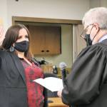 Melissa Laramie is sworn into the Auburn School Board by King County Superior Court Judge Matthew Williams on Dec. 13. COURTESY PHOTO, Auburn School District