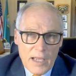 During a news conference Thursday, Washington Gov. Jay Inslee explains the deployment of the National Guard to hospitals to assist with the coronavirus surge. (TVW)