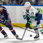Jared Davidson, right, leads the Seattle Thunderbirds in scoring this season. COURTESY PHOTO, Brian Liesse, Seattle Thunderbirds