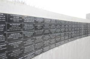 Photo by Henry Stewart-Wood/Sound Publishing
Wall of plaques honoring veterans of the Vietnam War at the Vietnam War Memorial in Les Gove Park.