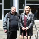Allan Benny and Joann Thomas on the front steps of the federal court building in Seattle. Photo by Ray Miller-Still