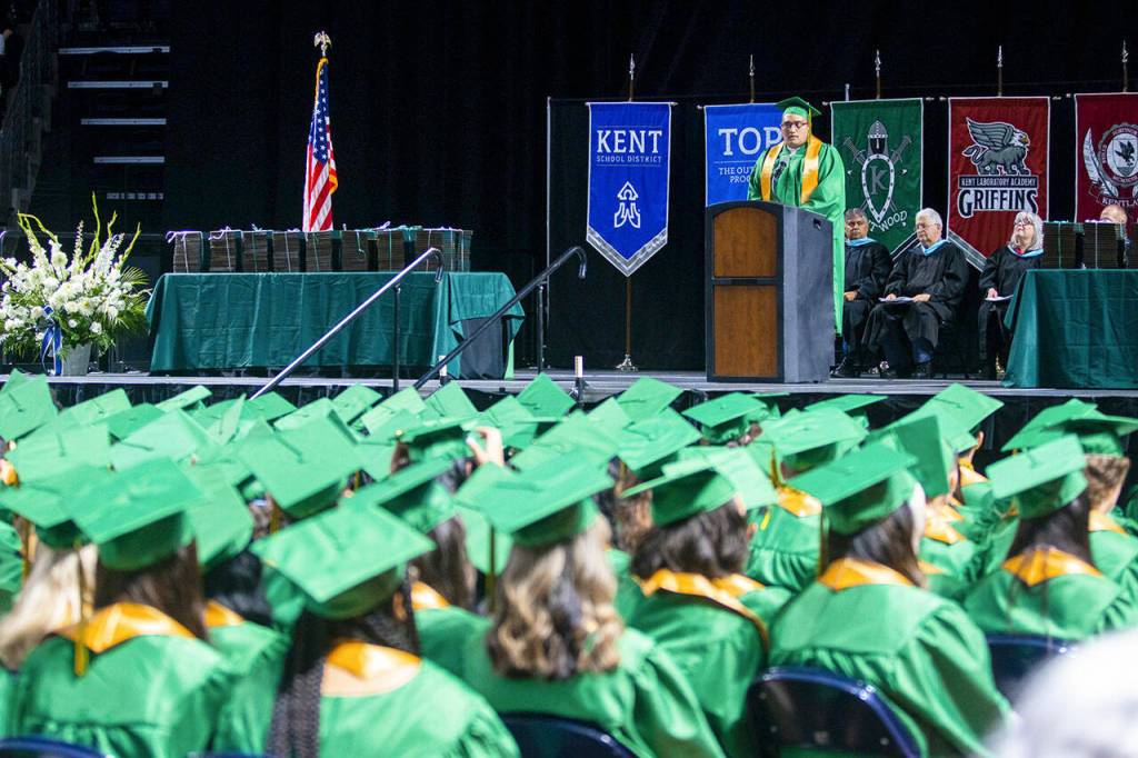 The Kentridge High School Class of 2022 at the accesso ShoWare Center. COURTESY PHOTO, Kent School District