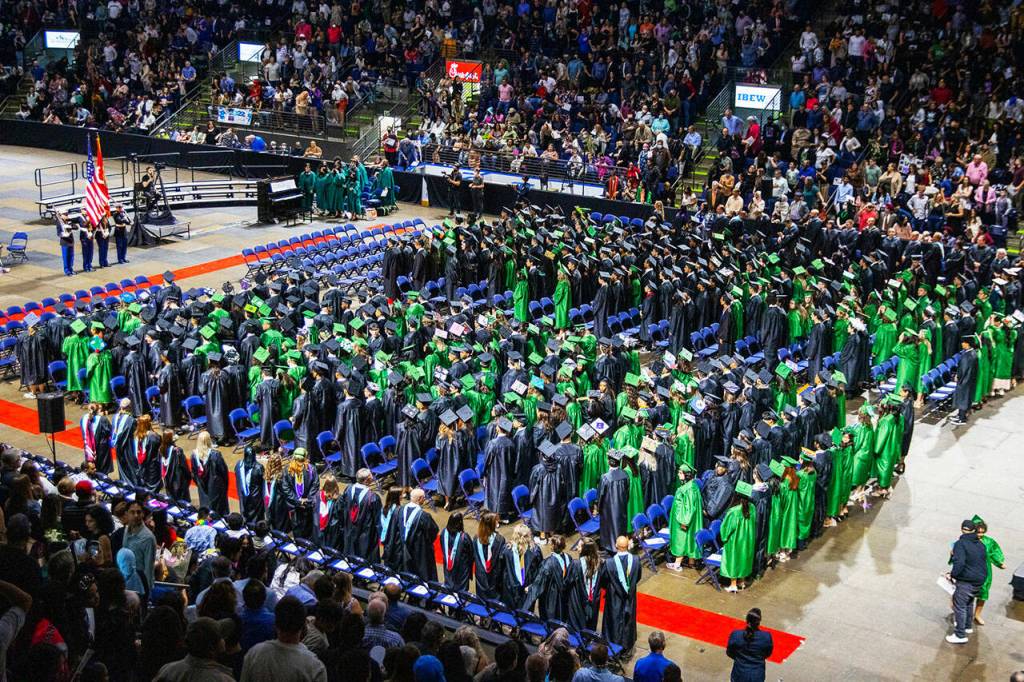 The Kentwood High School Class of 2022 at the accesso ShoWare Center. COURTESY PHOTO, Kent School District